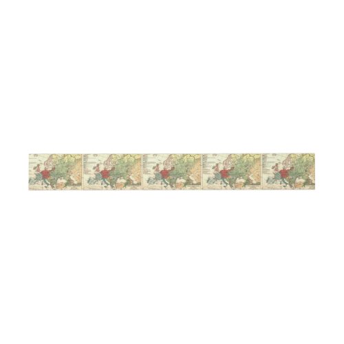 Europe Map Countries World Antique Invitation Belly Band