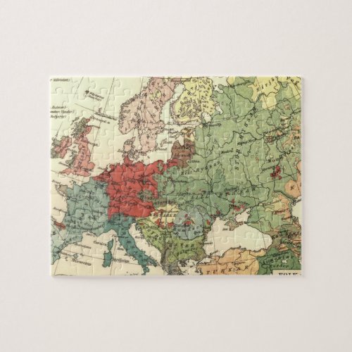 Europe Map Countries World Antique Jigsaw Puzzle