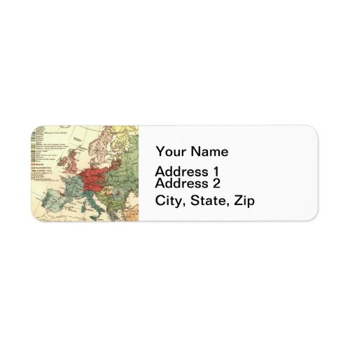 Europe Map Countries World Antique Label