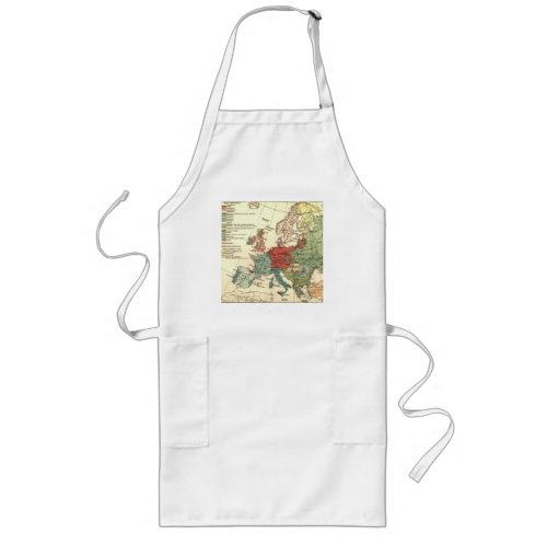 Europe Map Countries World Antique Long Apron