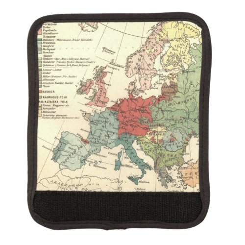 Europe Map Countries World Antique Luggage Handle Wrap