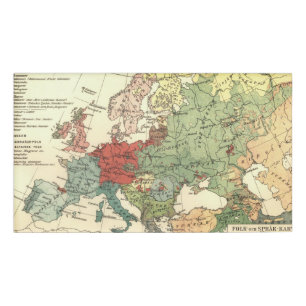 Europe Map Countries World Antique Name Tag