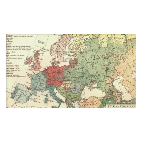Europe Map Countries World Antique Name Tag