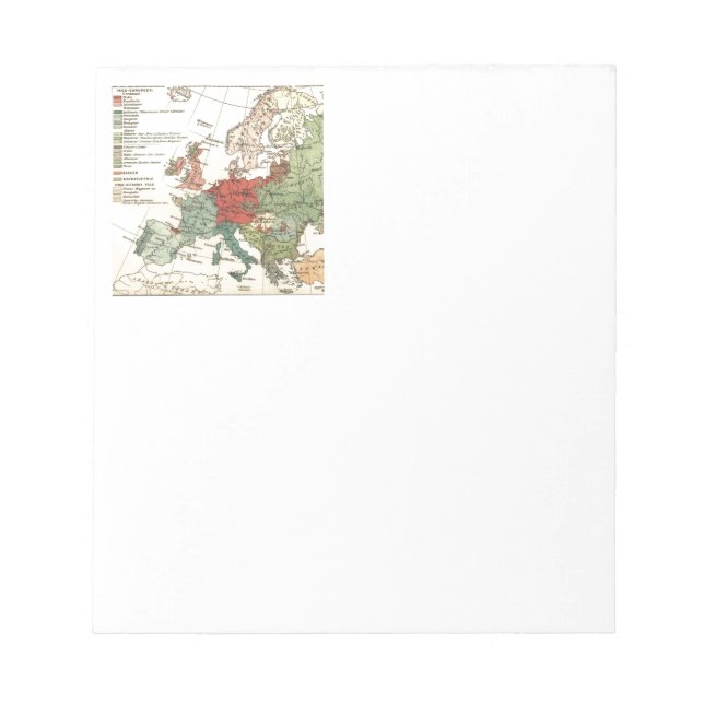 Europe Map Countries World Antique Notepad (Front)