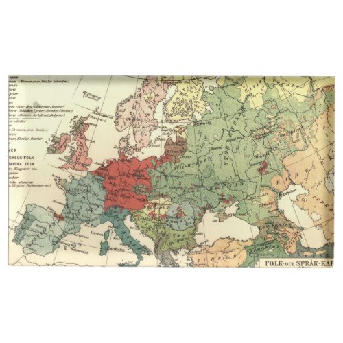 Europe Map Countries World Antique Place Card Holder