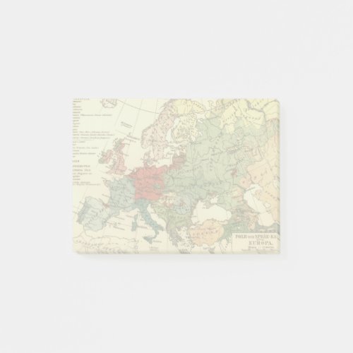 Europe Map Countries World Antique Post_it Notes