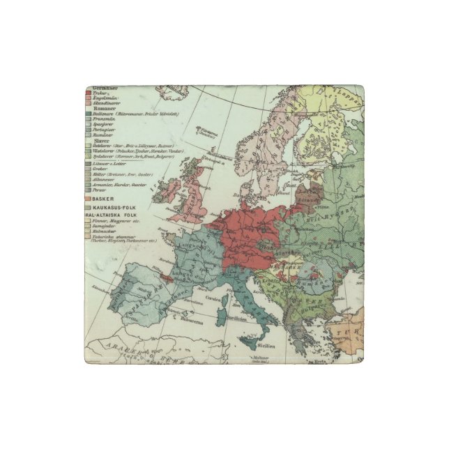 Europe Map Countries World Antique Stone Magnet (First Magnet)