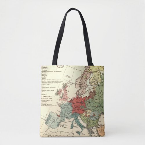 Europe Map Countries World Antique Tote Bag