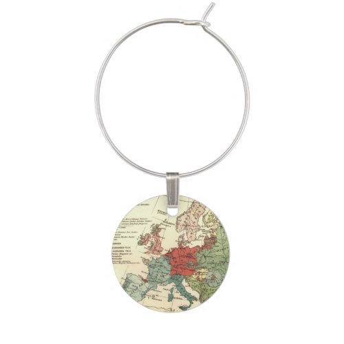 Europe Map Countries World Antique Wine Charm
