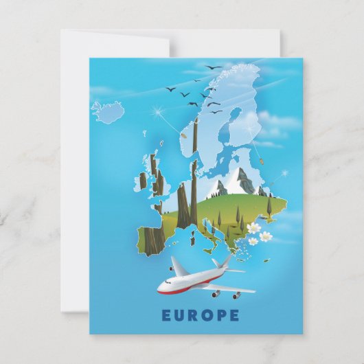 Europe Map landscape travel poster (Front)