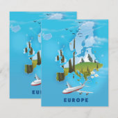 Europe Map landscape travel poster (Front/Back)