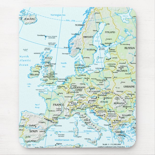 Europe Map Mousepad (Front)