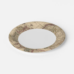 Europe map paper plates