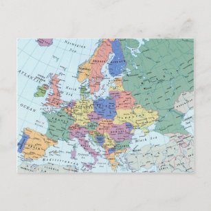 Europe map postcard