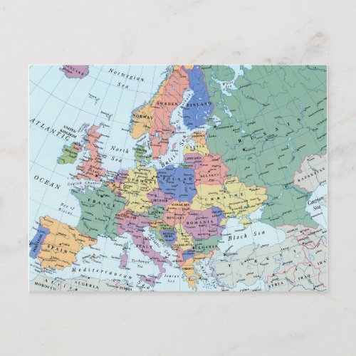 Europe map postcard