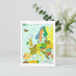 Europe map postcard | Zazzle