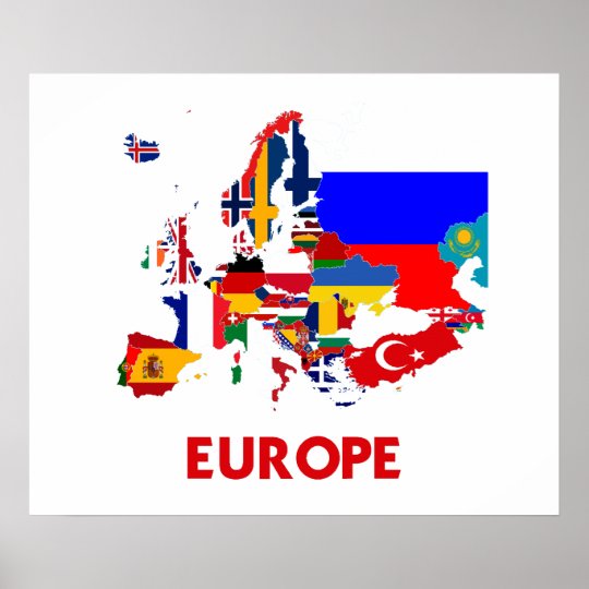 EUROPE MAP POSTER | Zazzle.com
