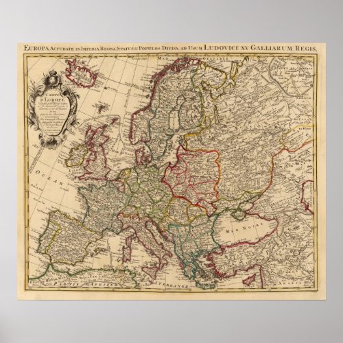 Europe map poster