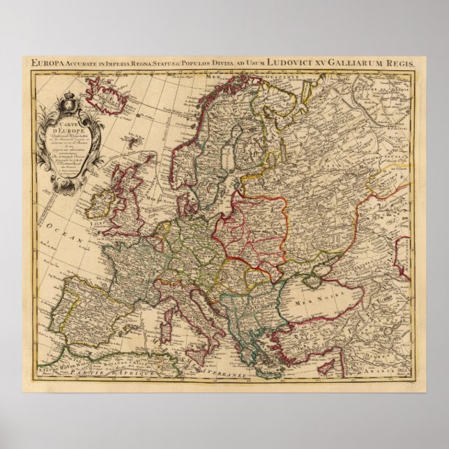 Europe map poster (Front)