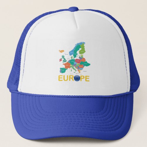 Europe Map Trucker Hat