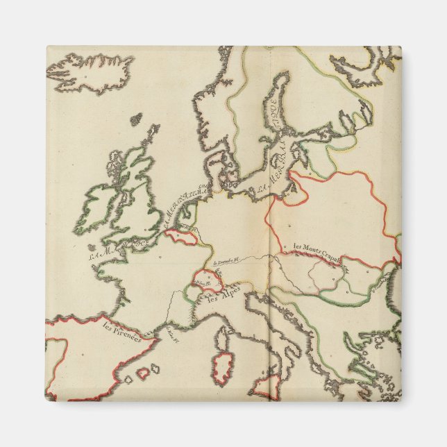 Europe, Mountains and Rivers Magnet (Front)