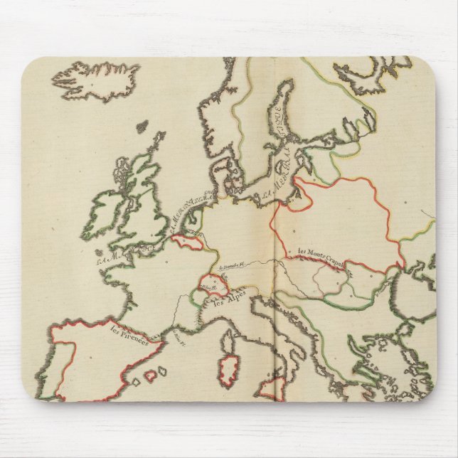Europe, Mountains and Rivers Mouse Pad (Front)