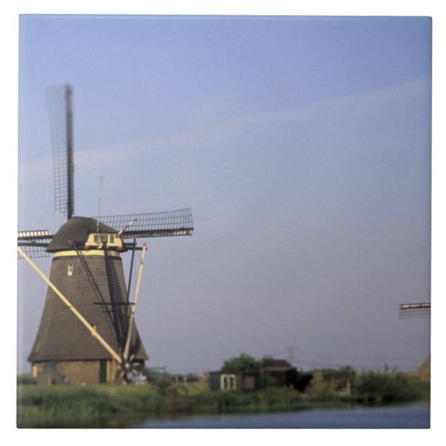 Europe, Netherlands, Zuid Holland, Kinderdijk. Ceramic Tile (Front)