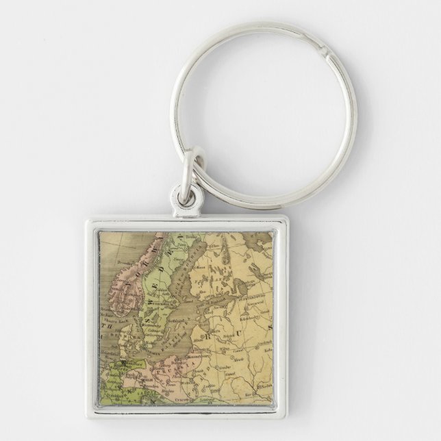 Europe Olney Map Keychain (Front)