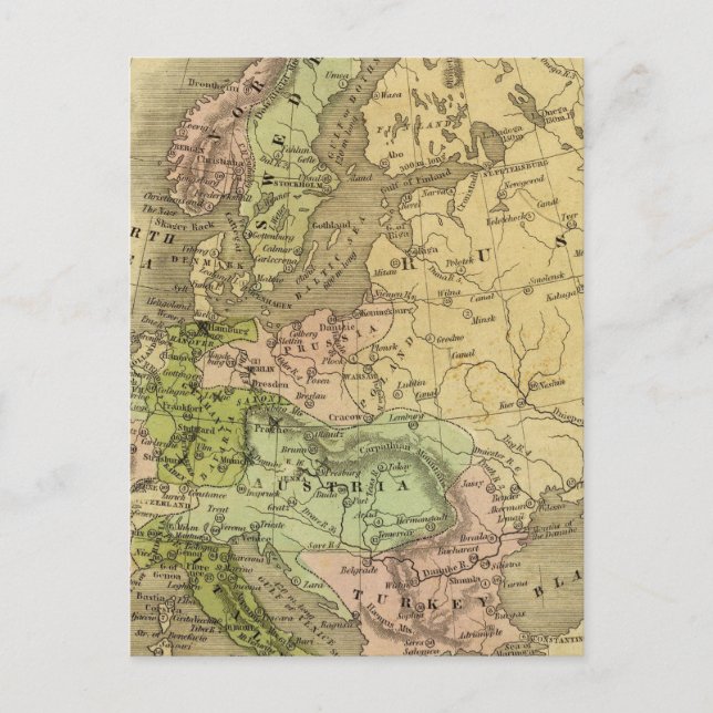 Europe Olney Map Postcard (Front)
