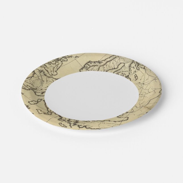 Europe outline map paper plates (Angled)