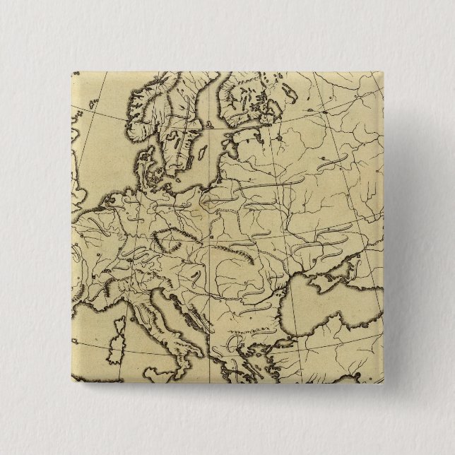 Europe outline map pinback button (Front)