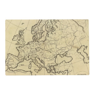 Europe outline map placemat