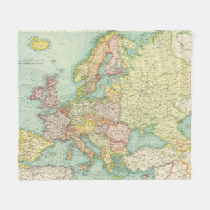 Europe political Map Fleece Blanket