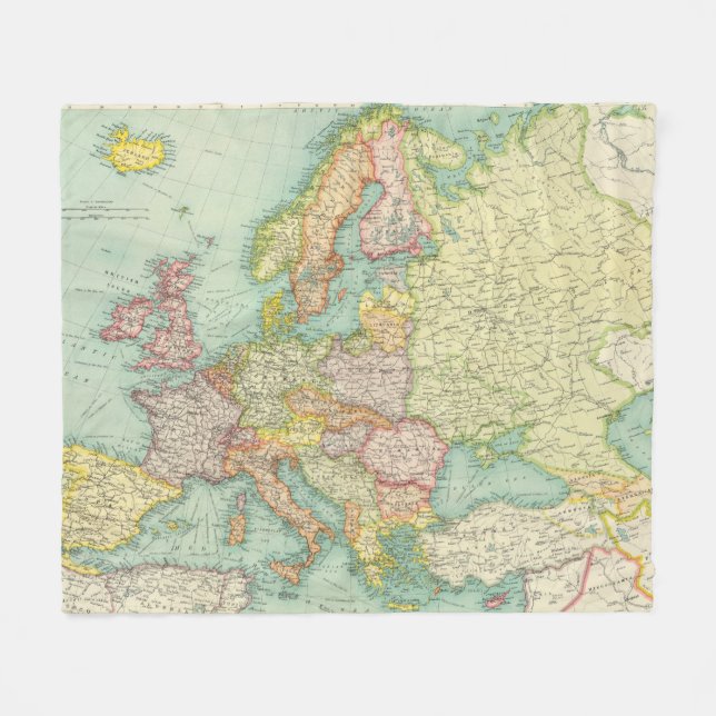 Europe political Map Fleece Blanket (Front (Horizontal))