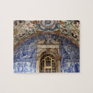 Europe, Portugal, Obidos. Colorful architectural Jigsaw Puzzle