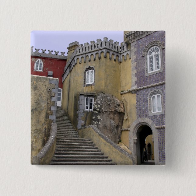 Europe, Portugal, Sintra. The Pena National 2 Pinback Button (Front)