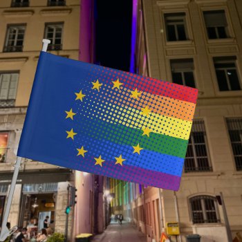 Europe Pride Rainbow Vote For Europe Future Car Flag by splendidsummer at Zazzle