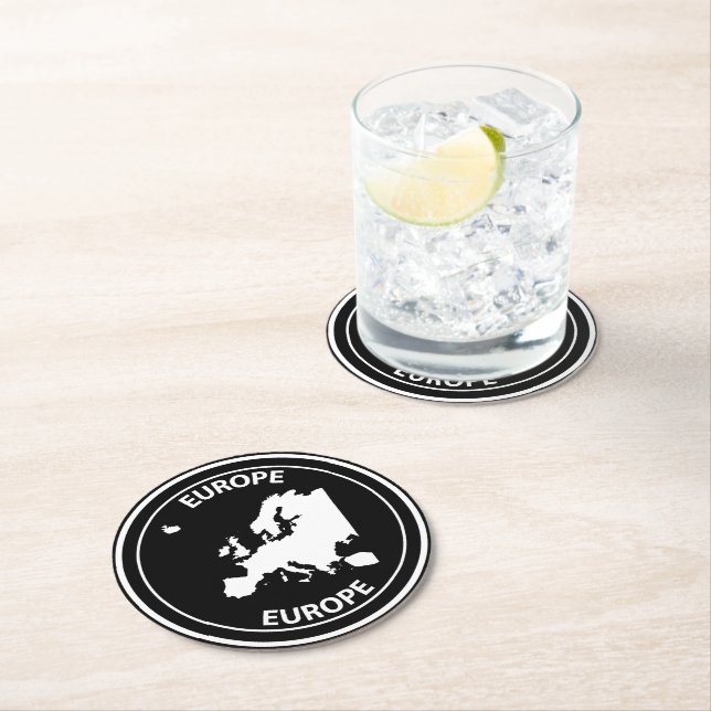Europe Round Paper Coaster (Insitu)