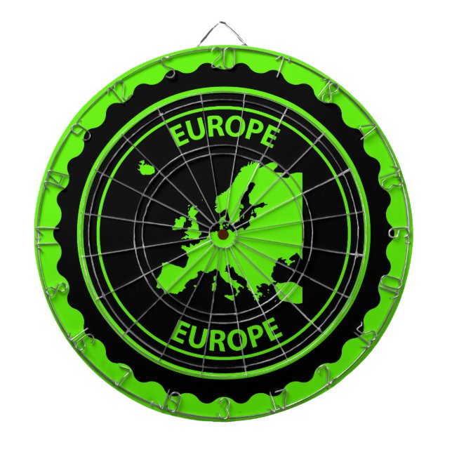 Europe rubber stamp dart board (Front)