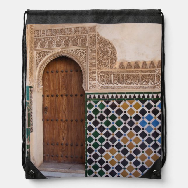 Europe, Spain, Andalusia, Granada, Alhambra Drawstring Bag (Front)