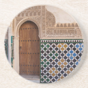 Europe, Spain, Andalusia, Granada, Alhambra Sandstone Coaster