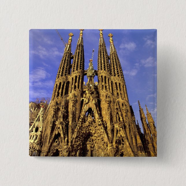 Europe, Spain, Barcelona, Sagrada Familia Pinback Button (Front)