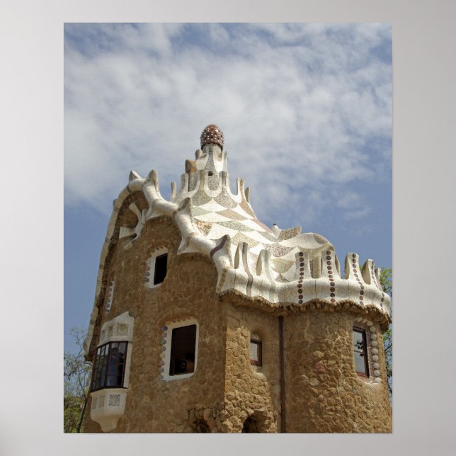 Europe, Spain, Catalunya, Barcelona. Park Guell, Poster (Front)