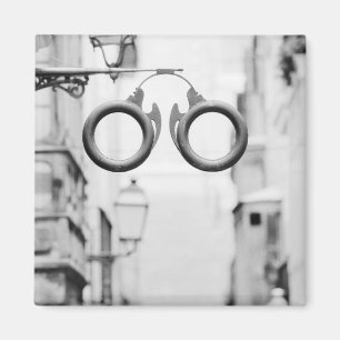 Europe, Spain, Mallorca. Eyeglass shop sign, Magnet