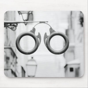 Europe, Spain, Mallorca. Eyeglass shop sign, Mouse Pad