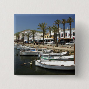 Europe, Spain, Minorca (aka Menorca). Fishing Pinback Button
