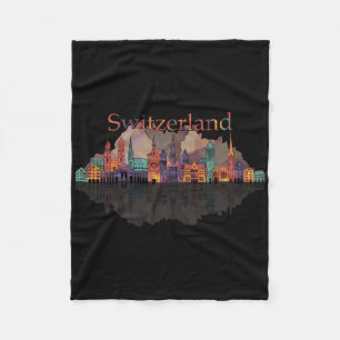 Europe Switzerland Alps Mountains Swiss Family Vac Fleece Blanket