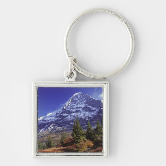 Europe, Switzerland, Eiger. Fall colors abound Keychain (Front)