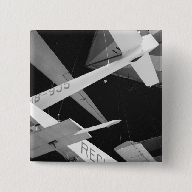 Europe, Switzerland, Lucerne. Aerial glider Pinback Button (Front)