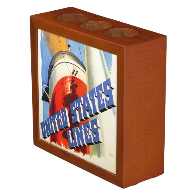 Europe to America ~ United States Lines Pencil Holder (Angled)